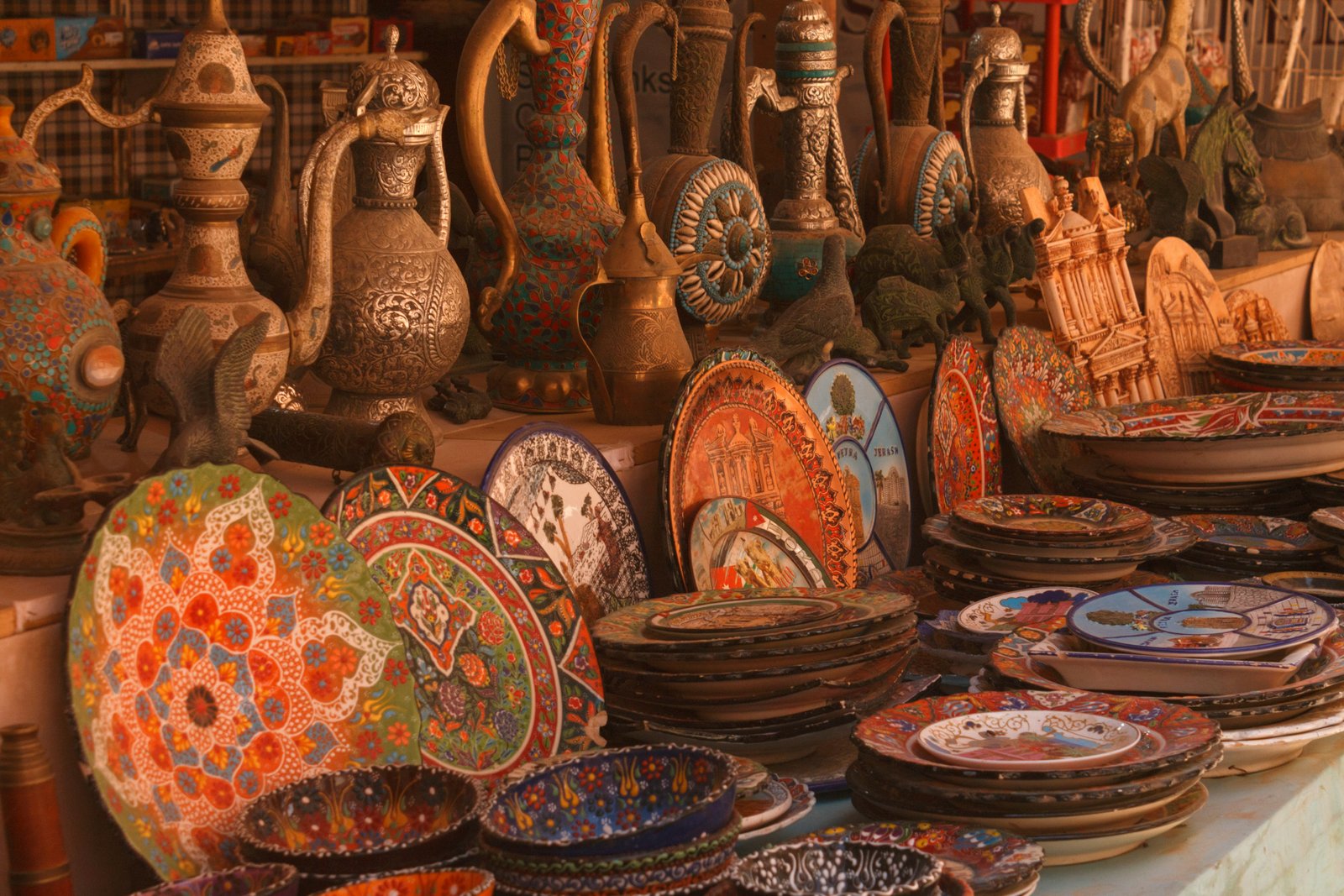 Traditional handcrafted pottery and textiles